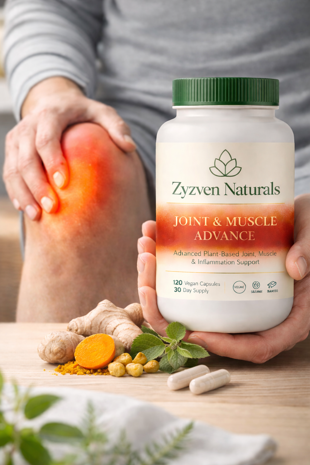Zyzven Naturals Joint & Muscle Advance – Clinical-Strength Plant-Based Joint, Muscle & Inflammation Support (120 Capsules)