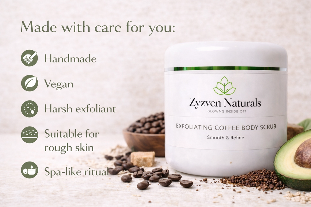 Zyzven Naturals Exfoliating Body Scrub 200g – Handmade Coffee Body Scrub
