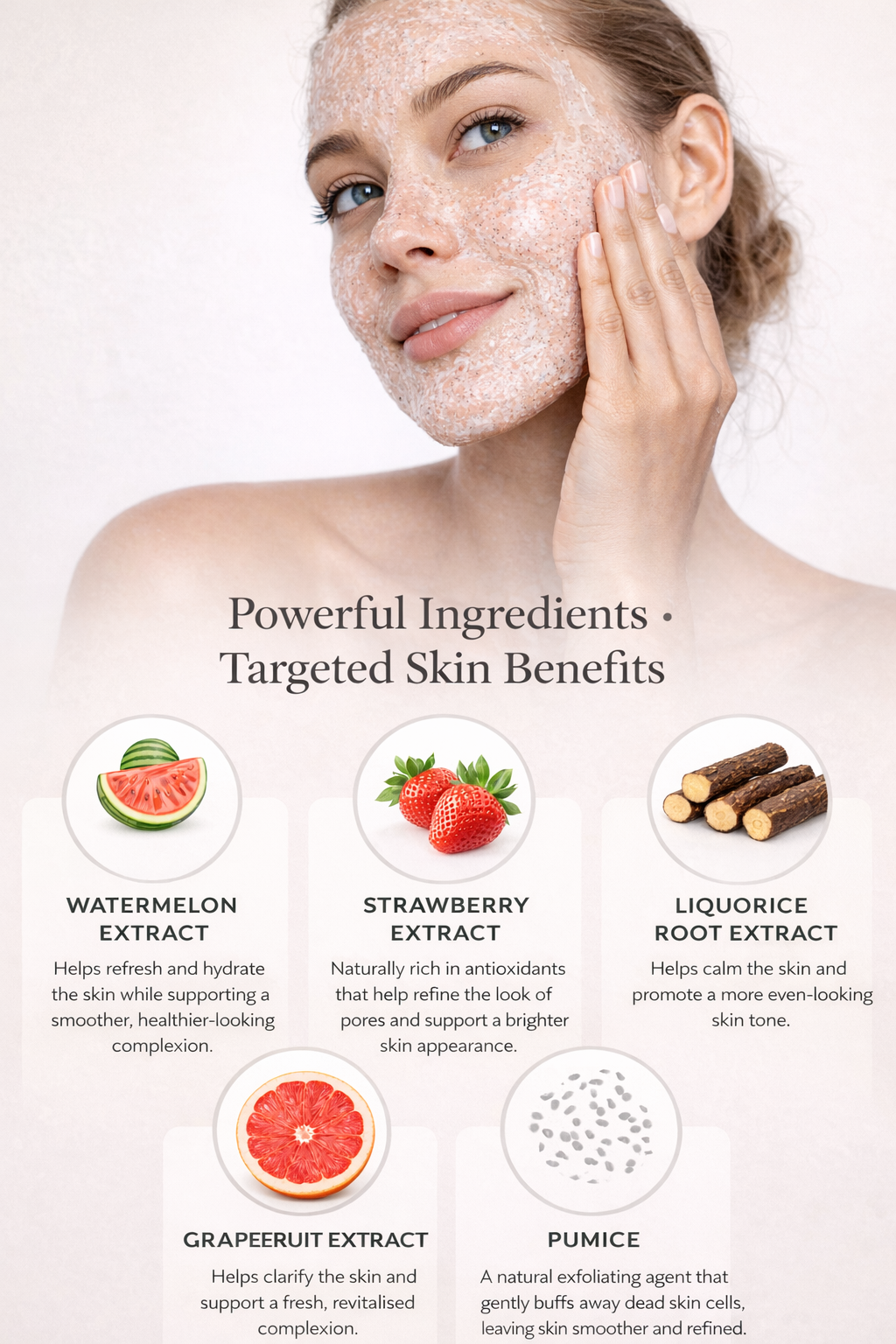 Zyzven Naturals Clear Skin Facial Scrub with Liquorice & Grapefruit 150ml – Exfoliating Face Scrub