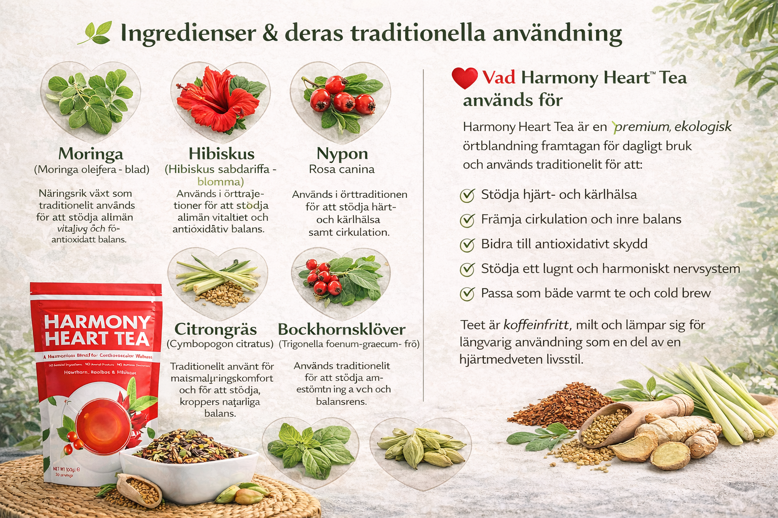 Harmony Heart™ – Advanced Organic Heart & Circulation Tea | Caffeine-Free | 60g