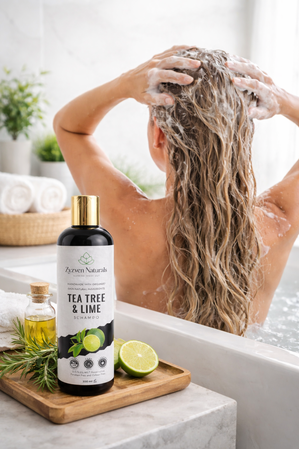 Zyzven Naturals Tea Tree and Lime Shampoo – COSMOS Certified Organic | 300 ml