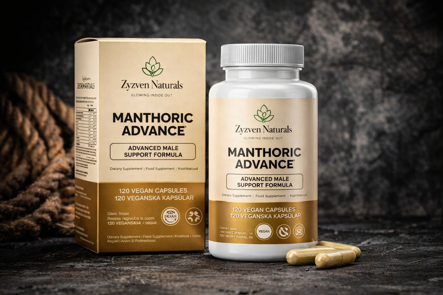 Zyzven Naturals | Manthoric Advance – Advanced Male Energy, Testosterone & Performance Formula (120 Capsules)
