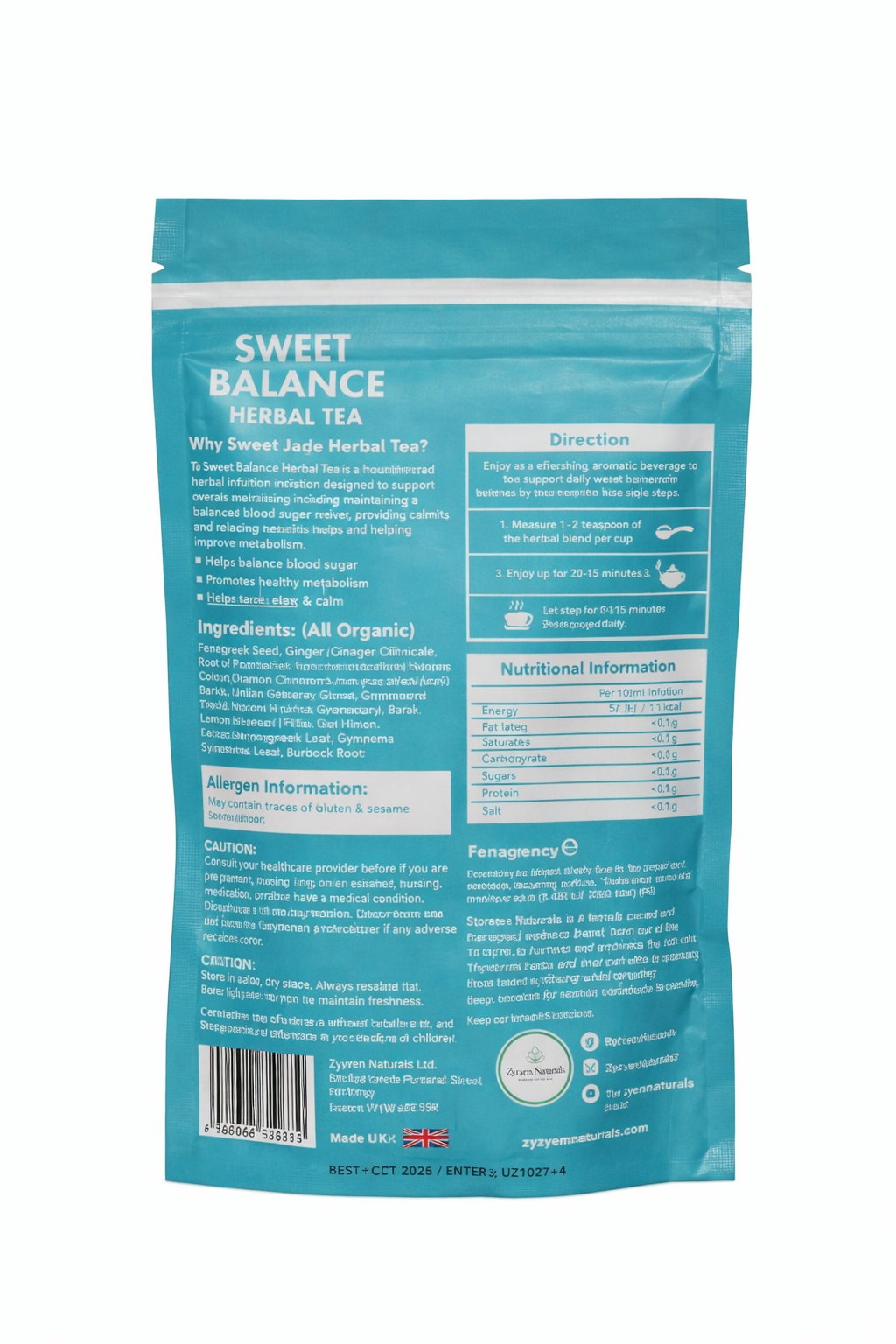 Zyzven Naturals Sweet Balance Herbal Tea