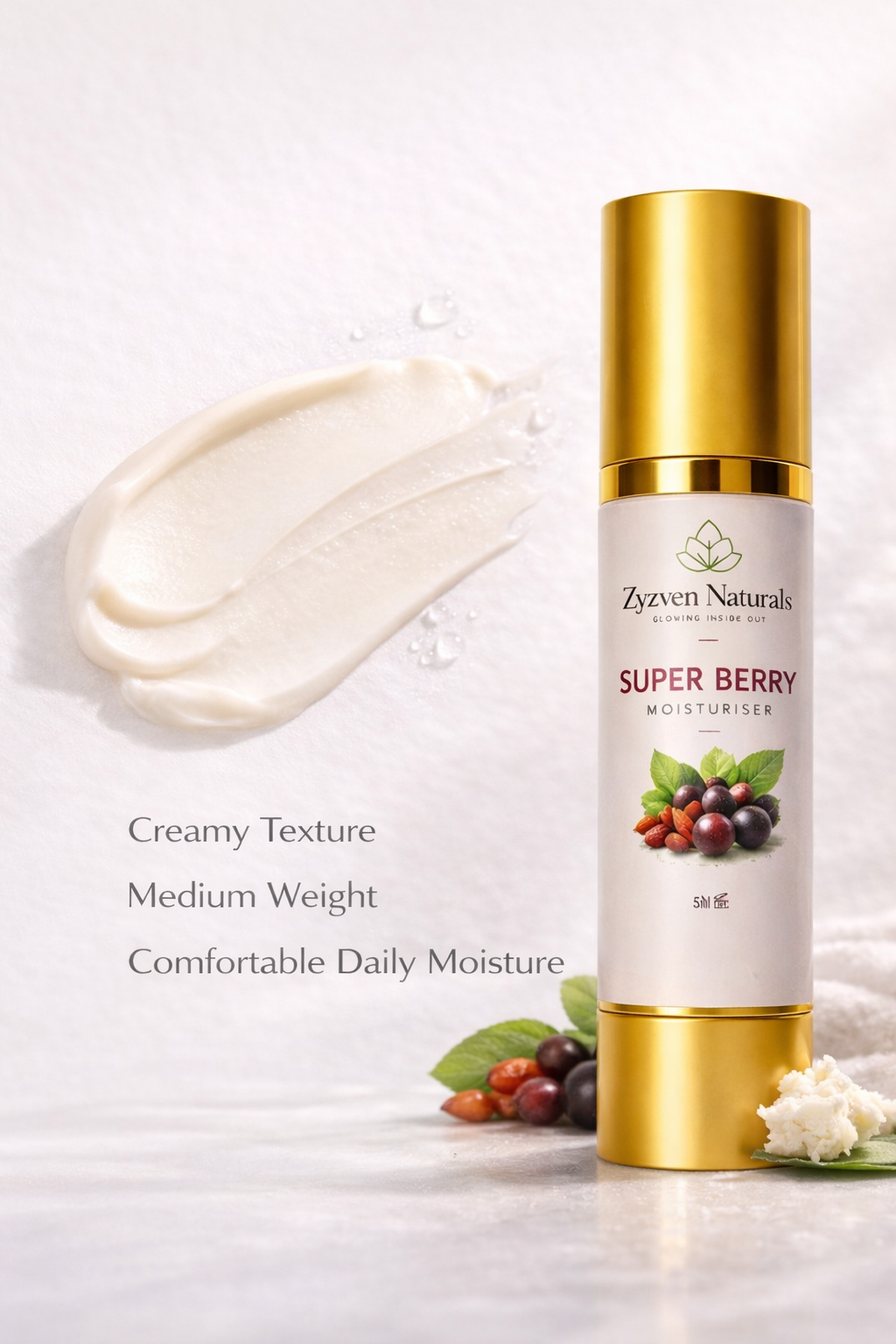 Zyzven Naturals – Super Berry Facial Moisturiser with Acai & Goji – 50ml
