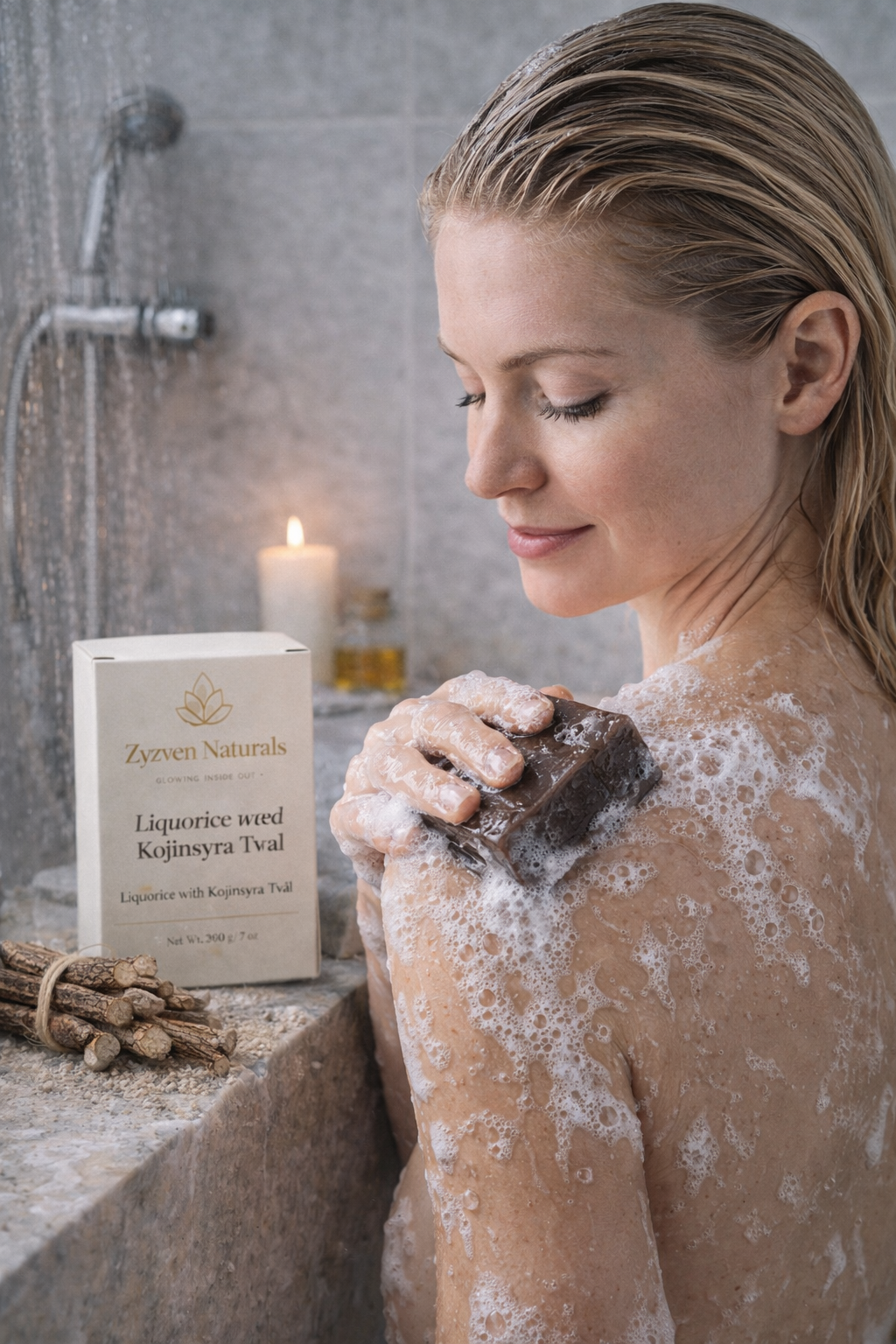 Zyzven Naturals Lakrits med Kojinsyra Tvål – 200 g