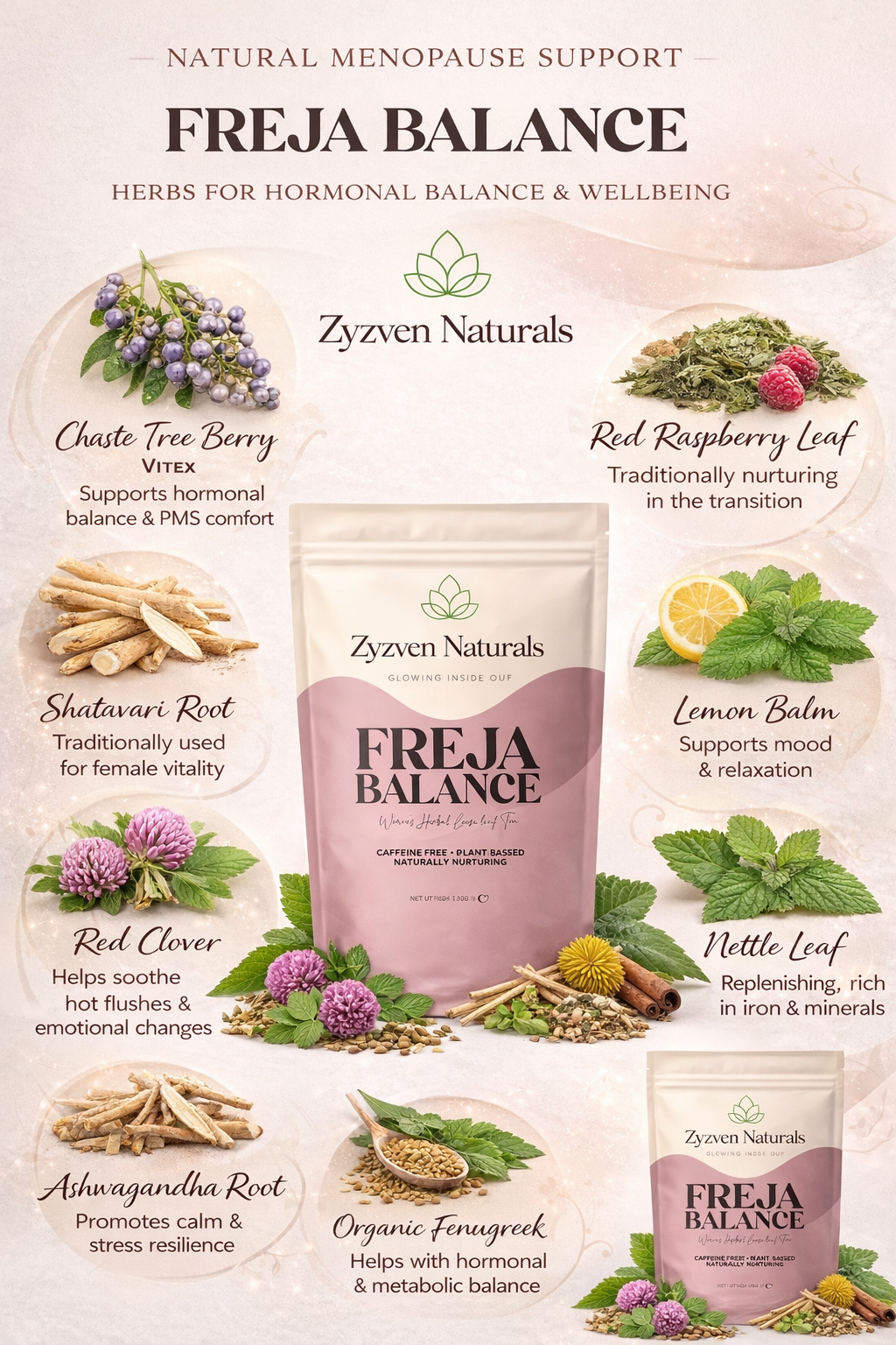 Freja Balance – Menopause & Hormonal Wellness Herbal Tea (80g)
