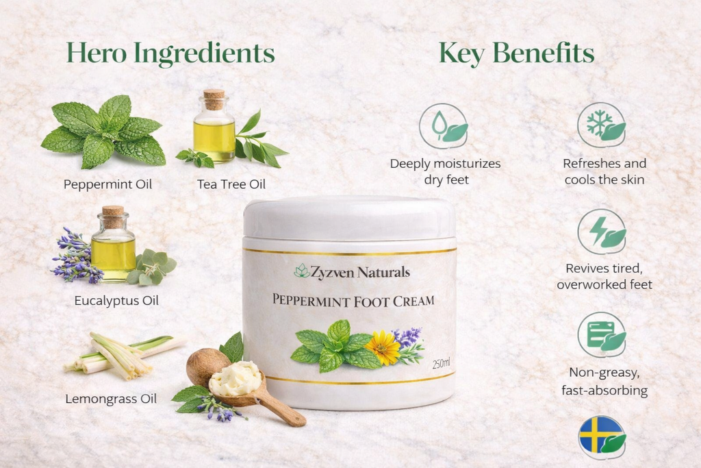 Zyzven Naturals Peppermint Foot Cream – Cooling Botanical Care