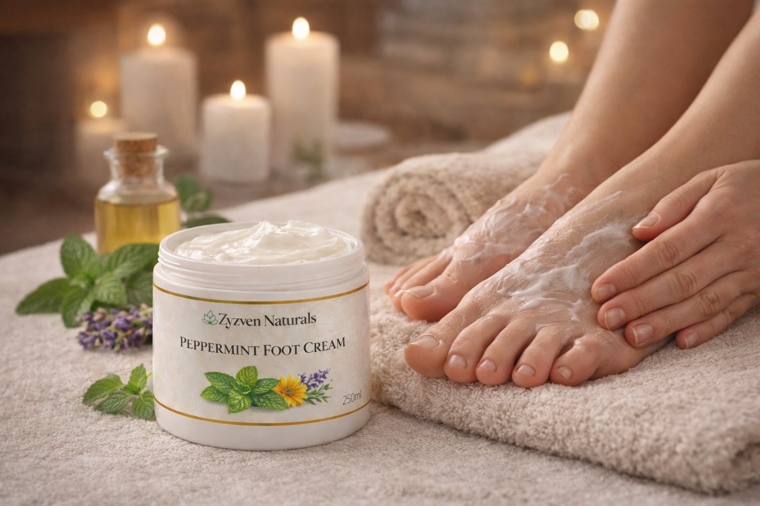 Zyzven Naturals Peppermint Foot Cream – Cooling Botanical Care