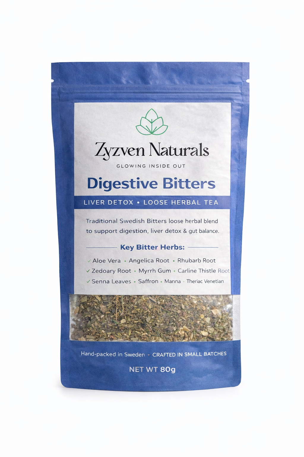 Zyzven Naturals Digestive Bitters Tea – Liver Detox Loose Herb Tea (80g)