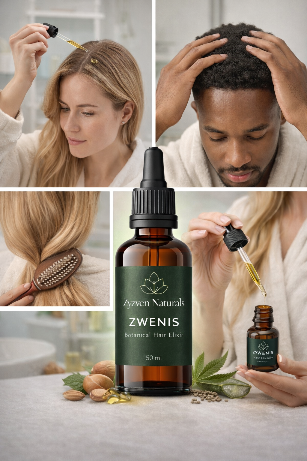 ZWENIS Botanical Hair Elixir – Luxury Hair & Skin Oil