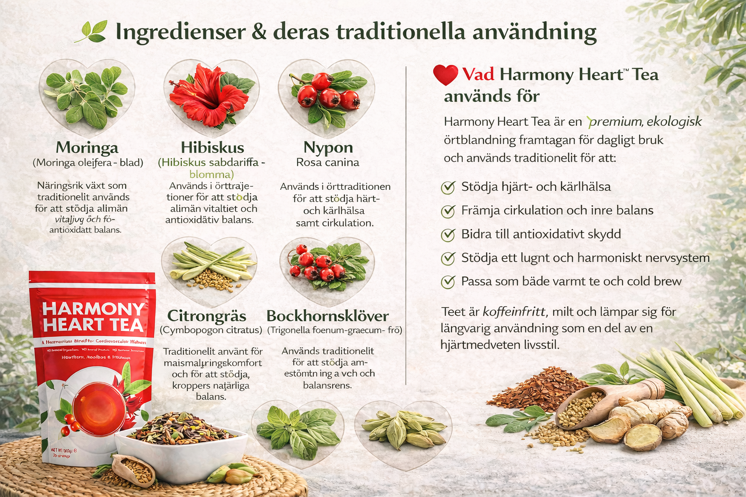 Harmony Heart™ – Advanced Organic Heart & Circulation Tea | Caffeine-Free | 60g