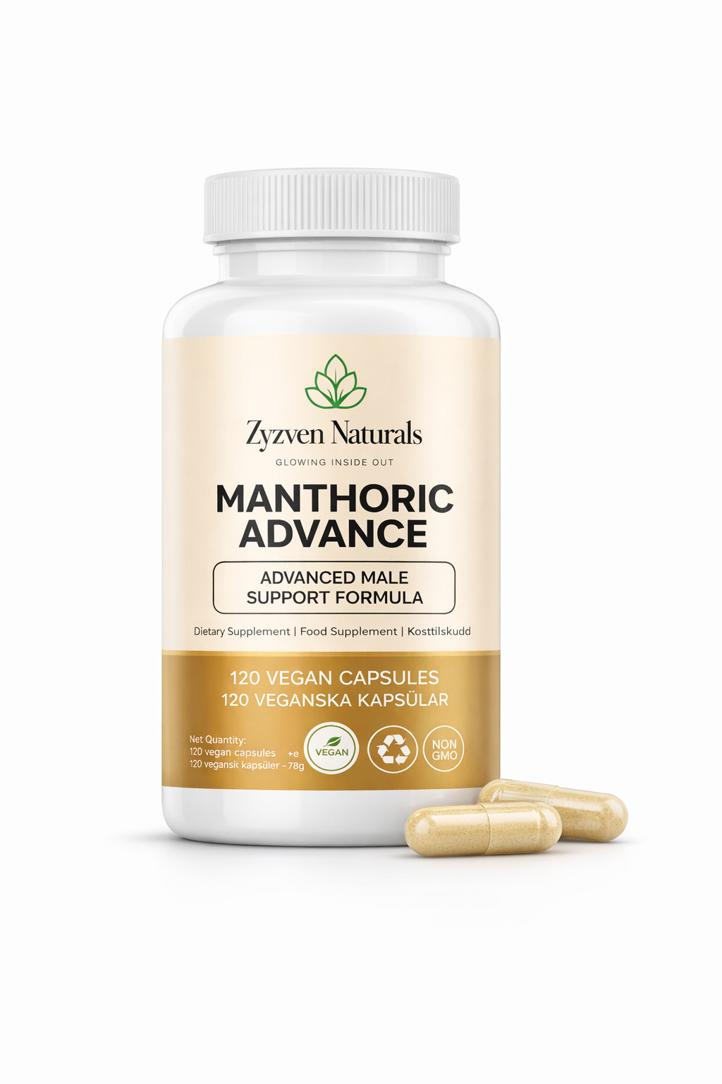Zyzven Naturals | Manthoric Advance – Advanced Male Energy, Testosterone & Performance Formula (120 Capsules)
