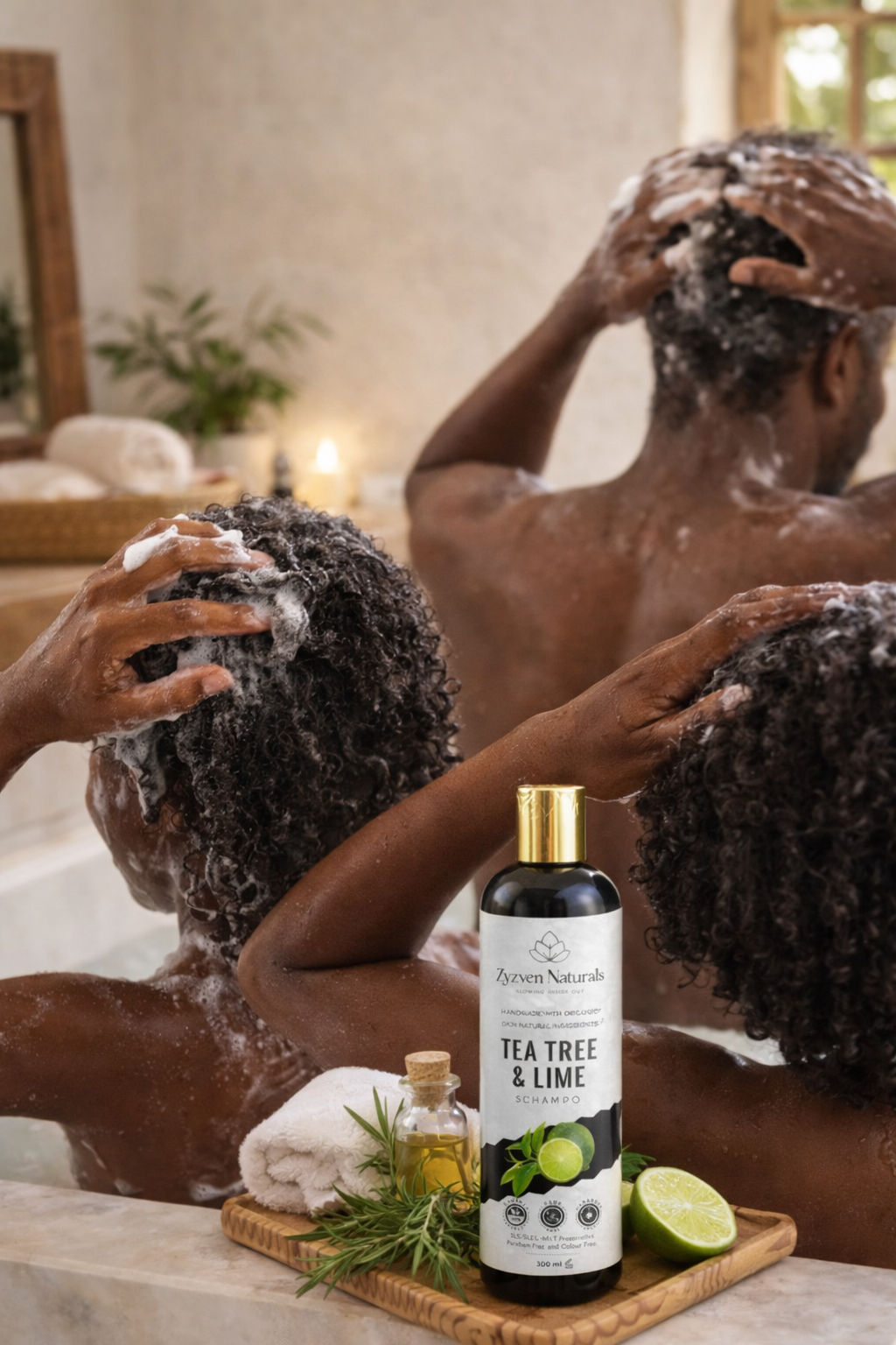 Zyzven Naturals Tea Tree and Lime Shampoo – COSMOS Certified Organic | 300 ml