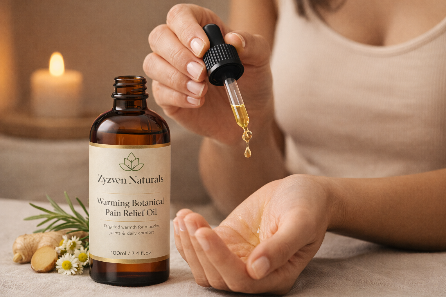 TERMAFLEX™ Värmande Botanisk Massageolja för Muskler & Leder | Zyzven Naturals