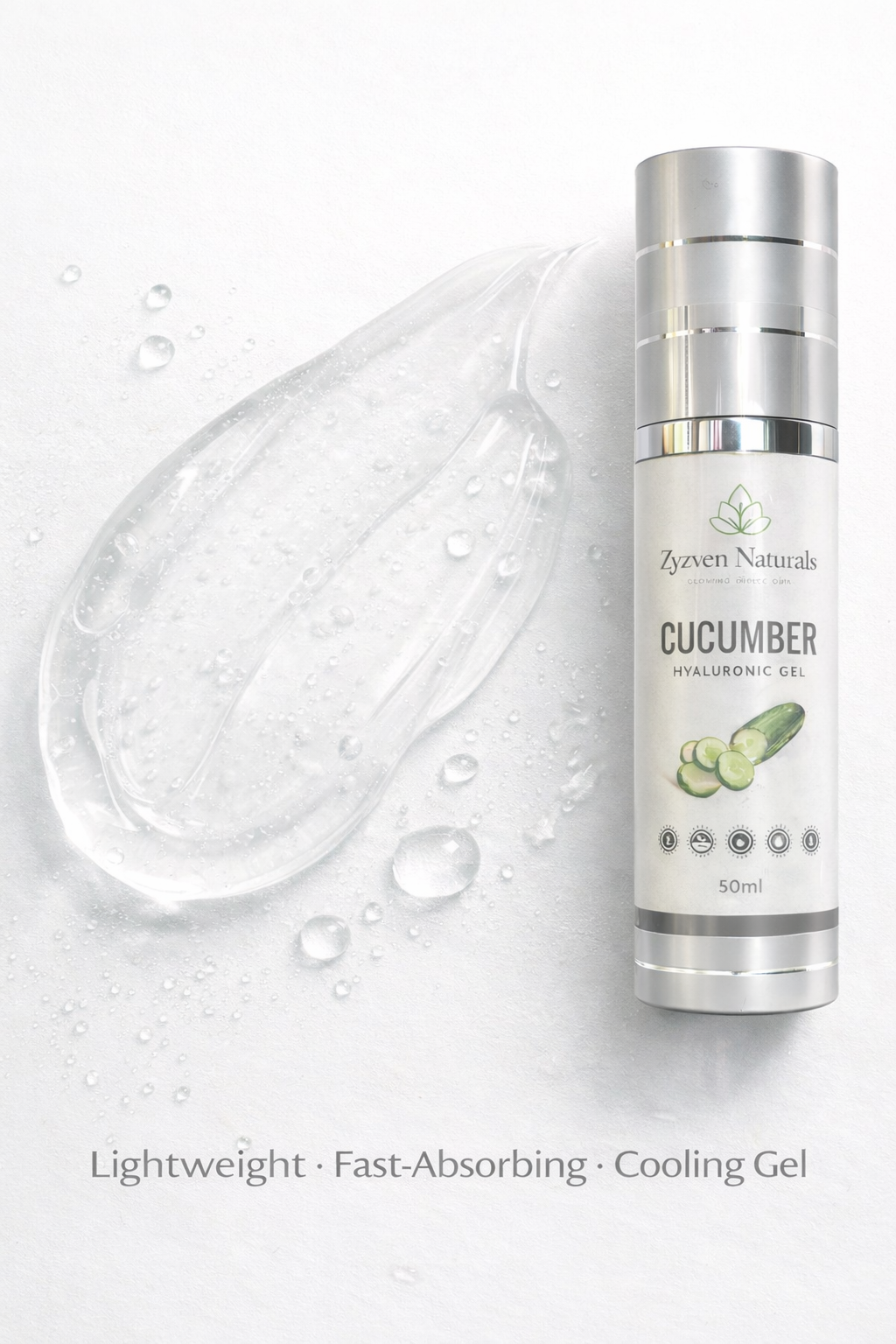 Zyzven Naturals – Cucumber & Hyaluronic Cooling Eye Gel – 50ml
