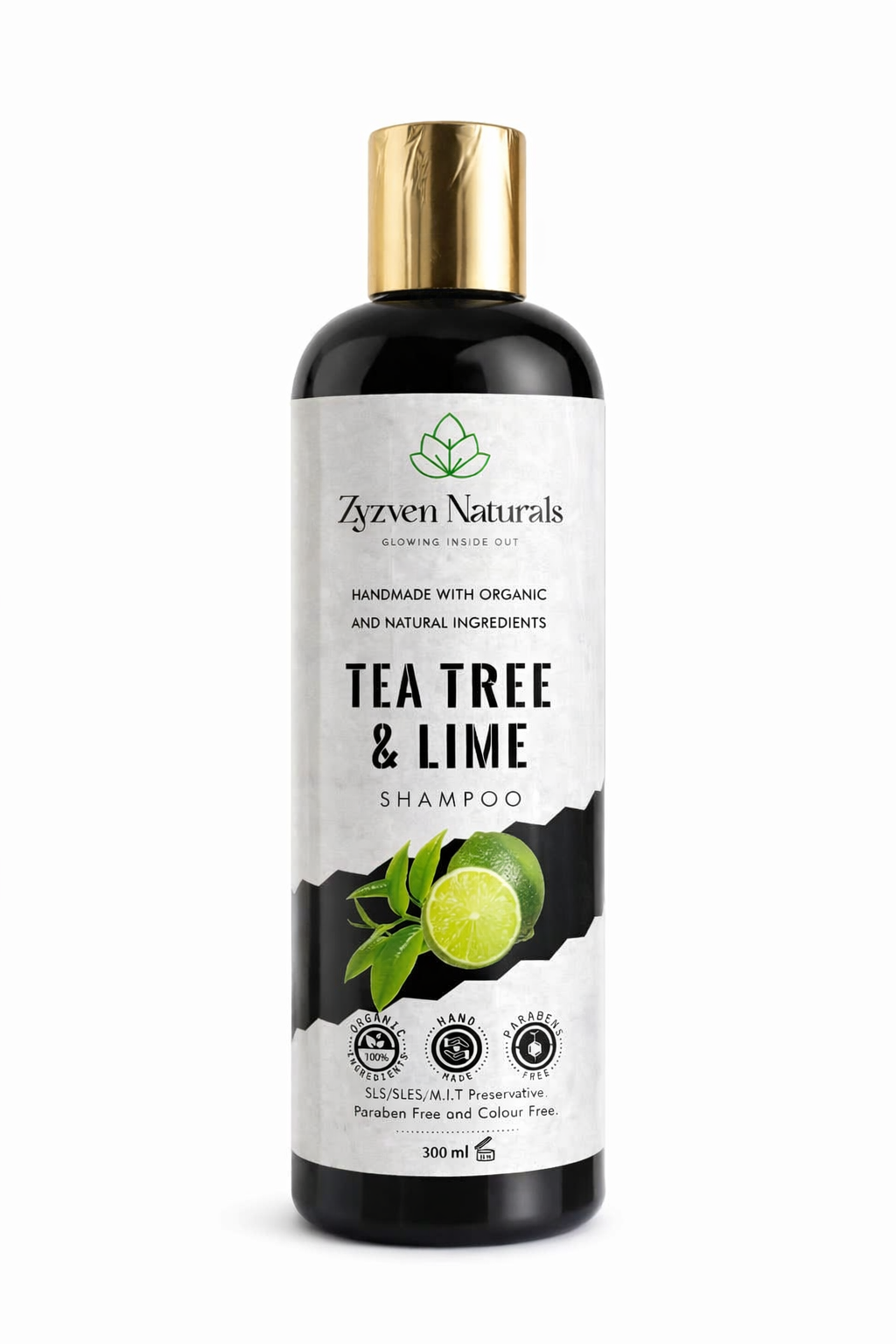 Zyzven Naturals Tea Tree and Lime Shampoo – COSMOS Certified Organic | 300 ml