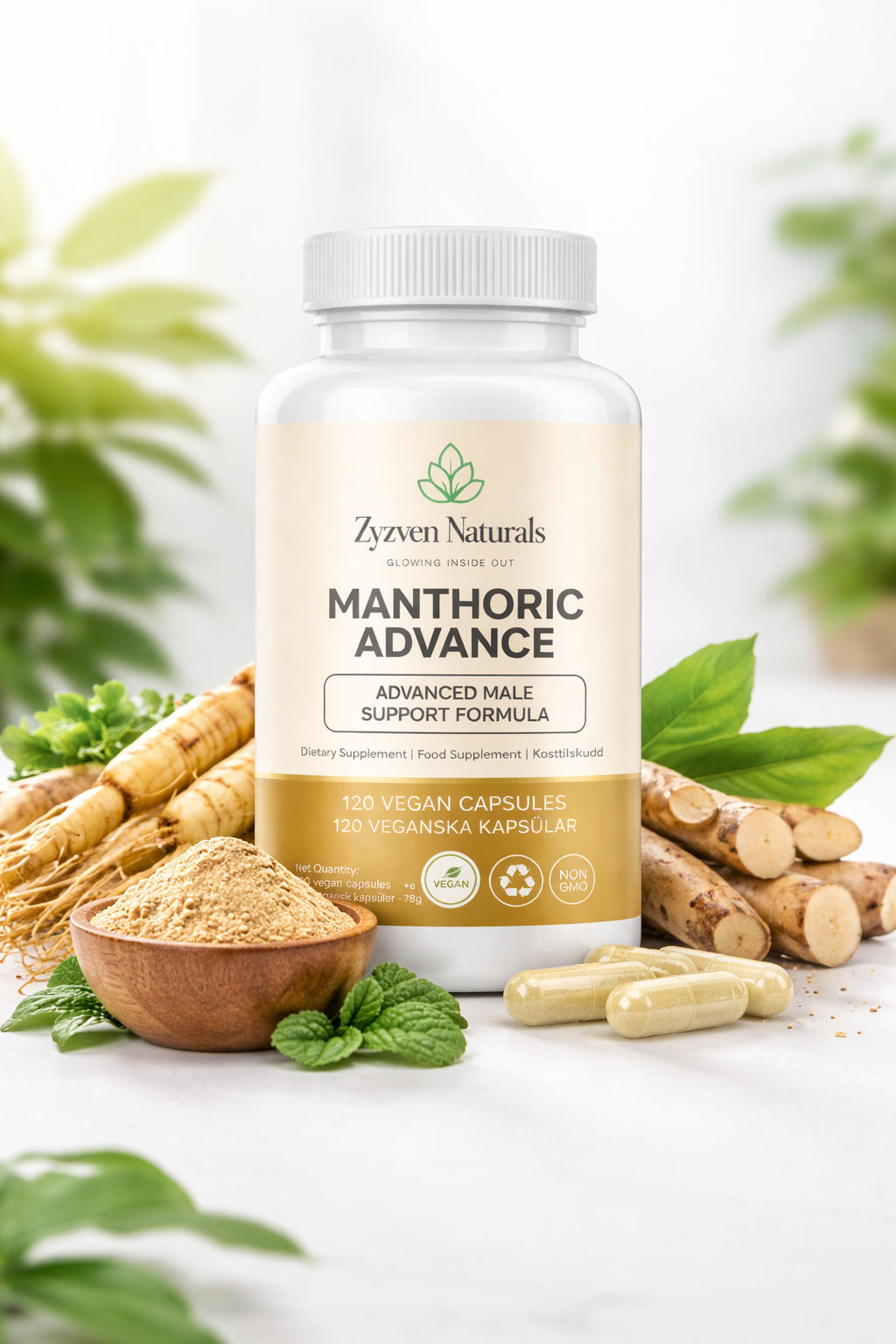 Zyzven Naturals | Manthoric Advance – Advanced Male Energy, Testosterone & Performance Formula (120 Capsules)

