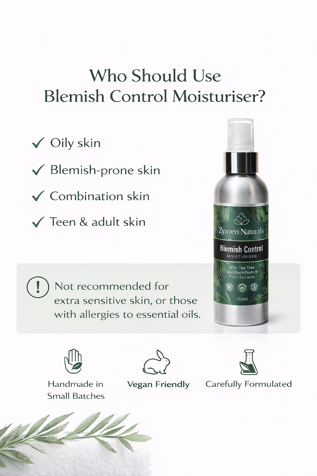 Zyzven Naturals Blemish Control Moisturiser – 150 ml