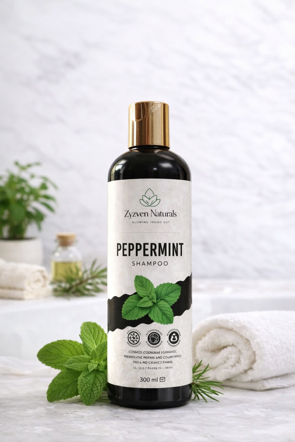 Zyzven Naturals Peppermint Shampoo – COSMOS Certified Organic | 300 ml