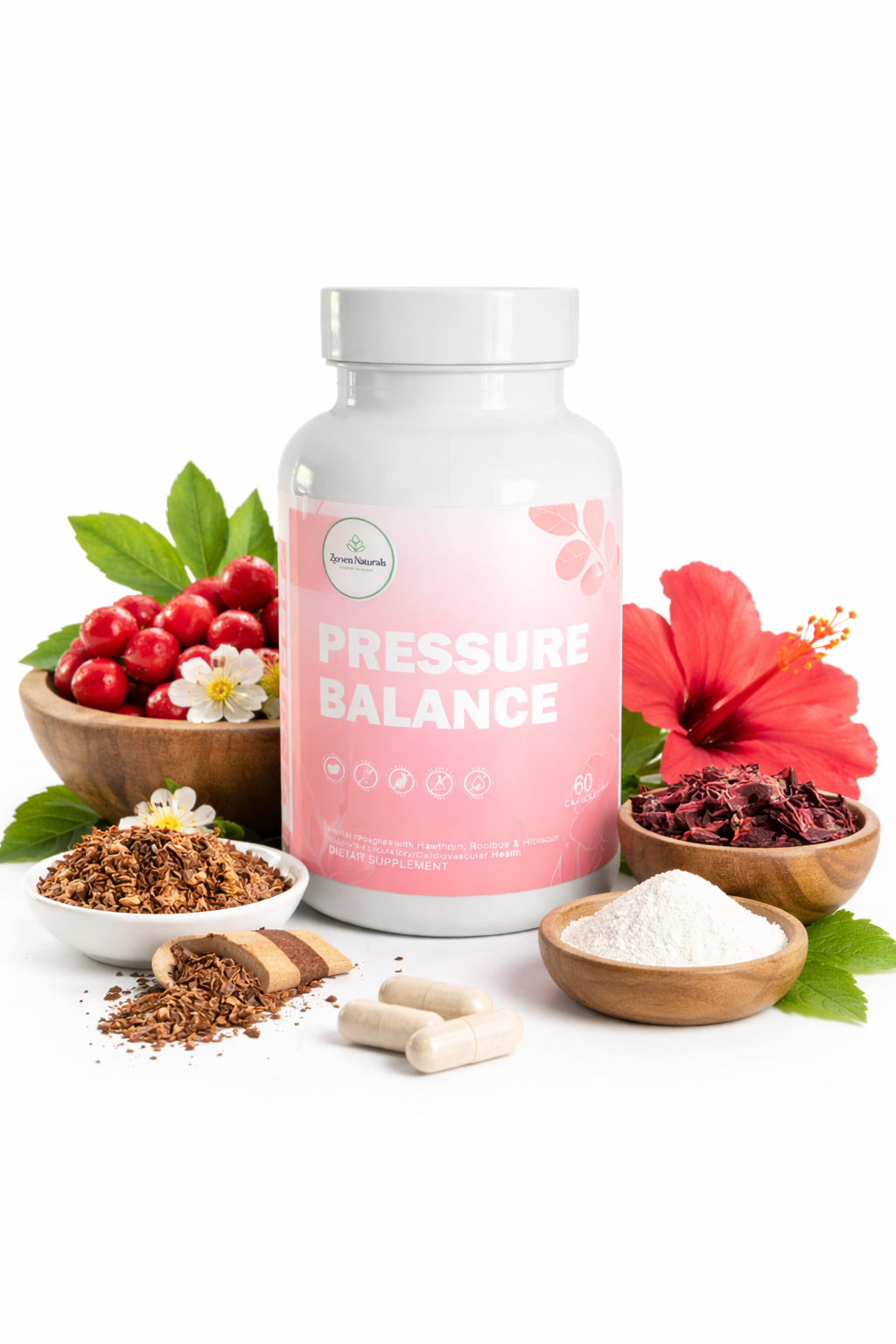 Zyzven Naturals Pressure Balance – Organic Capsules for Heart, Circulation & Healthy Blood Pressure Support (60 Capsules)
