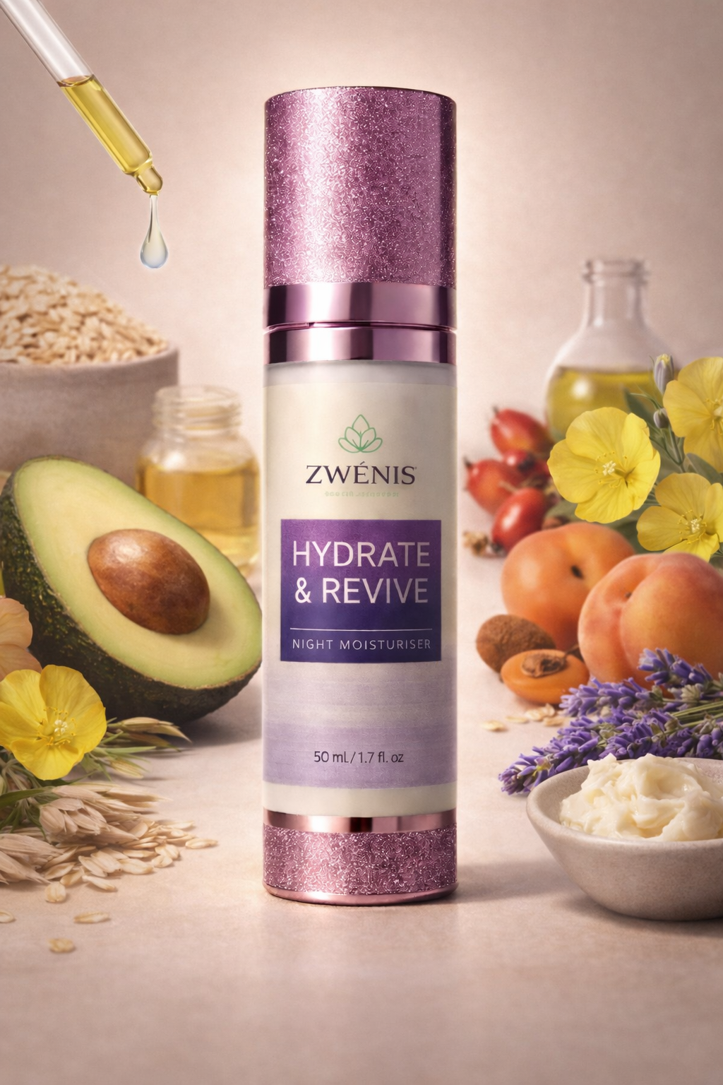 ZWÉNIS Hydrate & Revive Night Cream – Menopause & Ageing Skin (50 ml)
