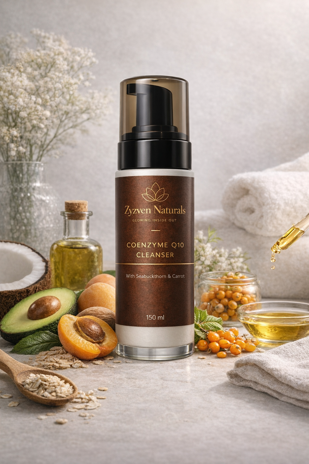 Coenzyme Q10 Ansiktsrengöring med Havtorn & Morot – 150 ml