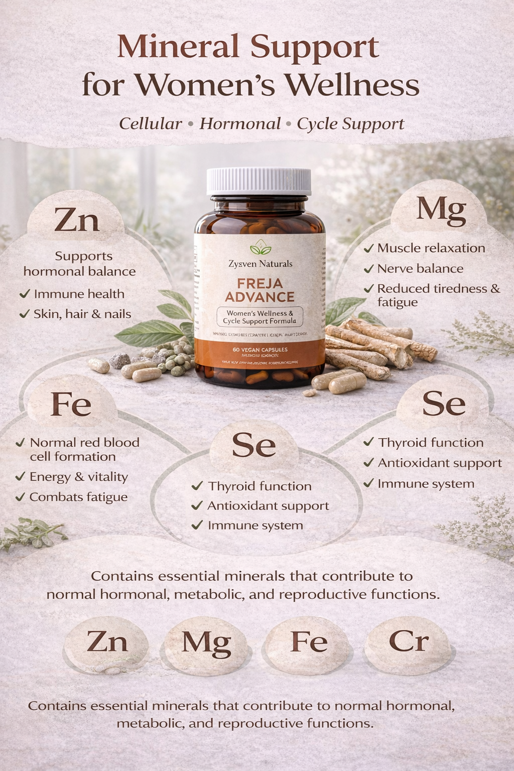 Freja Advance – Advanced Hormone & PCOS Support for Women | 60 Capsules | Zyzven Naturals