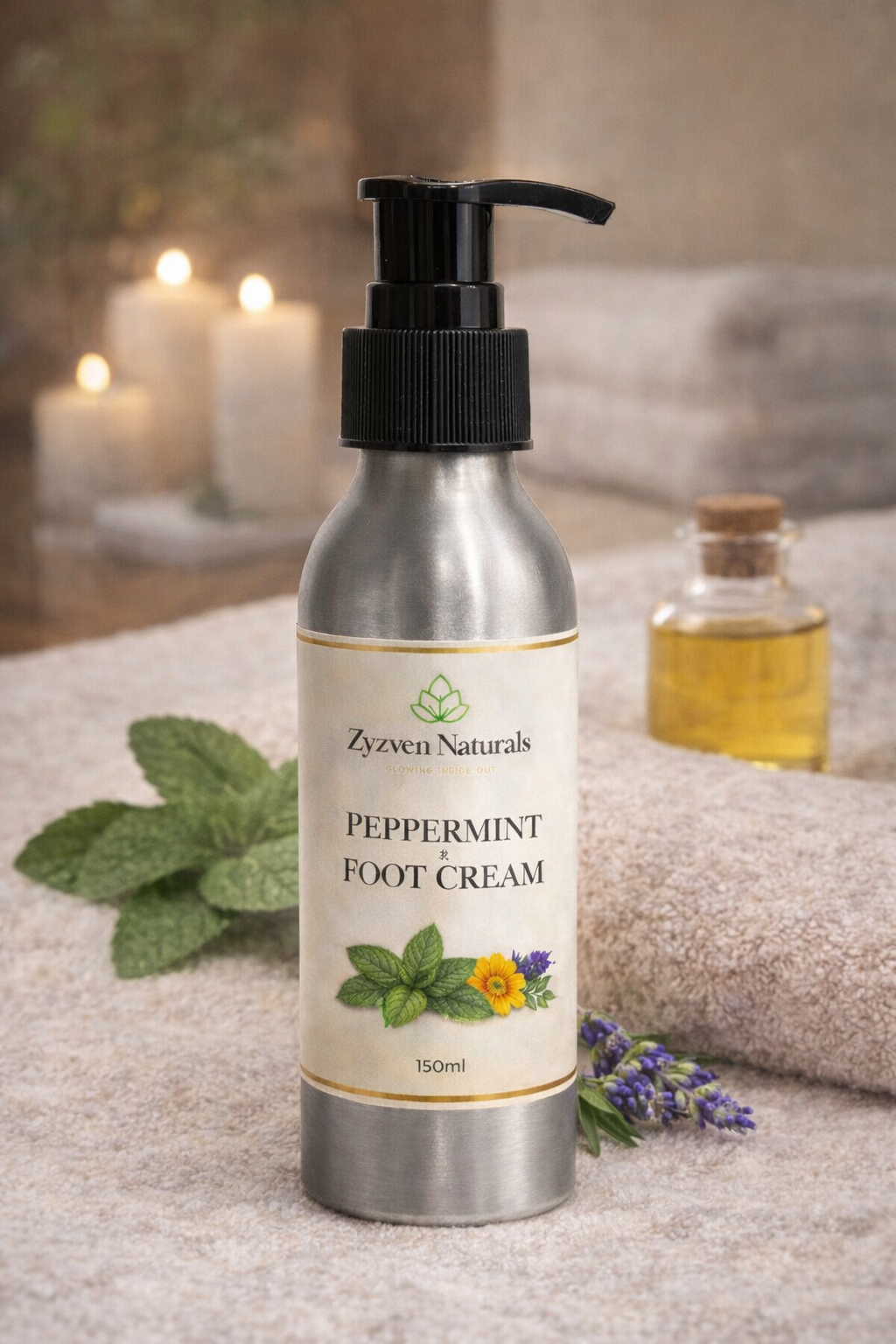 Zyzven Naturals Peppermint Foot Cream – Cooling Botanical Care