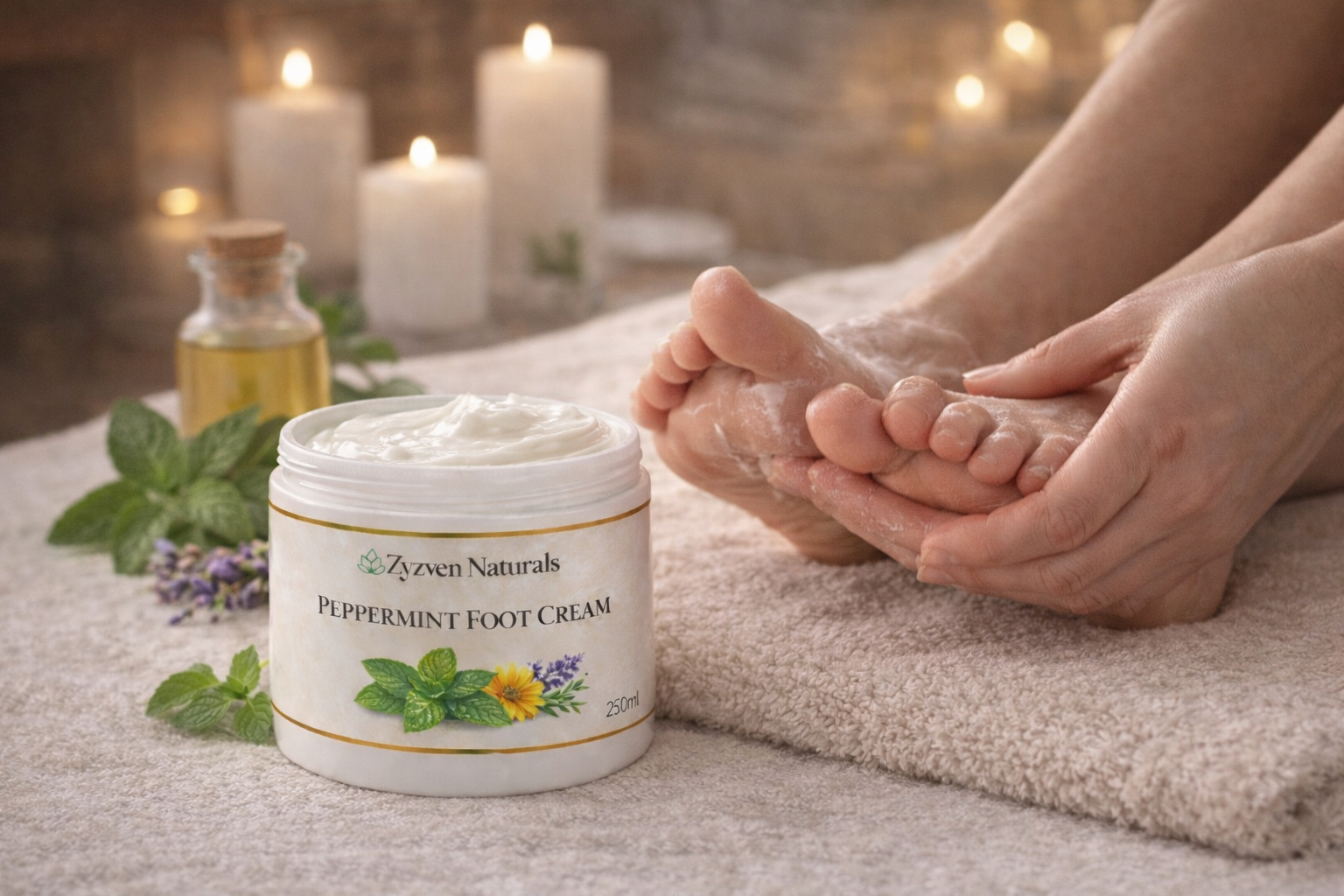 Zyzven Naturals Peppermint Foot Cream – Cooling Botanical Care